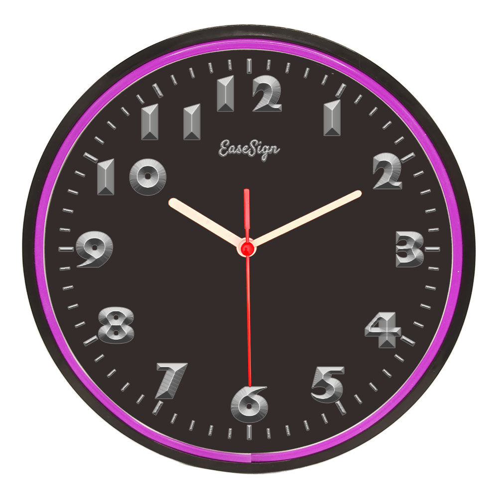 25ck0029 EaseSign Home Decor LED Light Flexible Flex illuminated Neon Wall Clock 7 Colors 10"