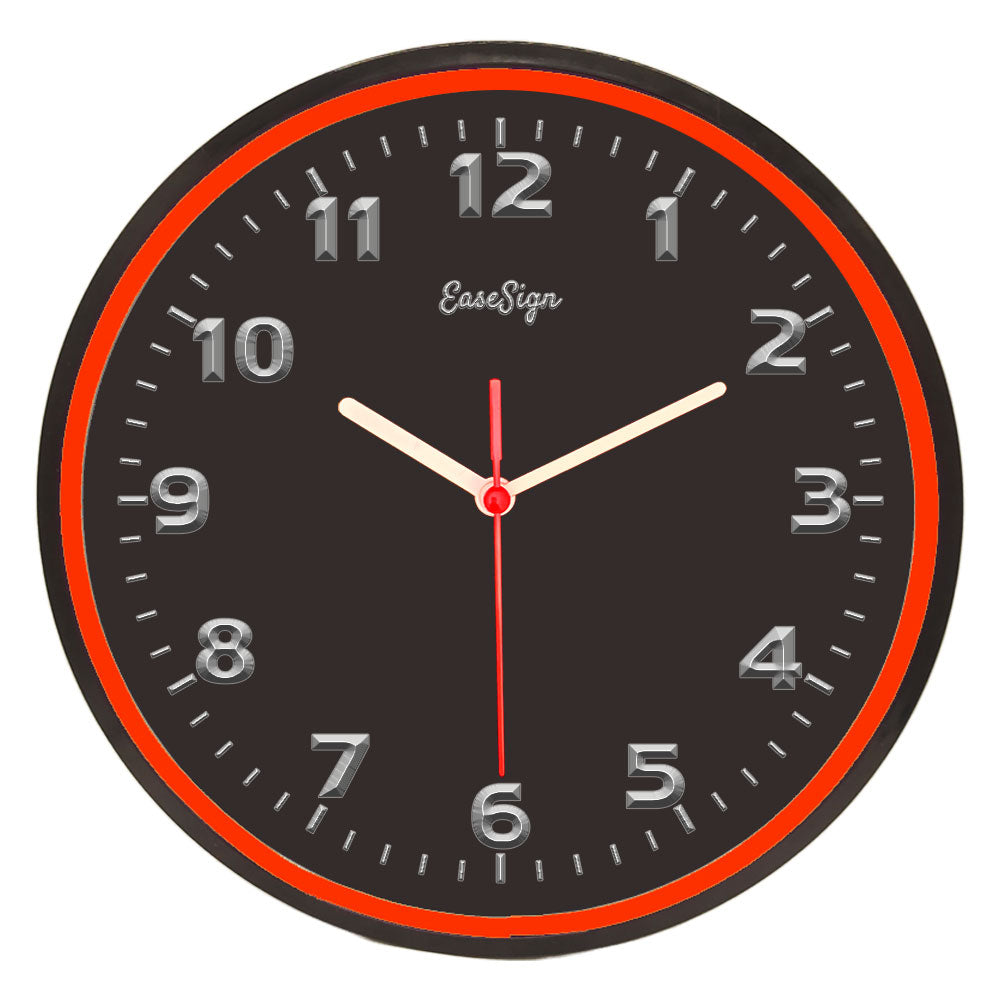 25ck0031 EaseSign Home Decor LED Light Flexible Flex illuminated Neon Wall Clock 7 Colors 10"