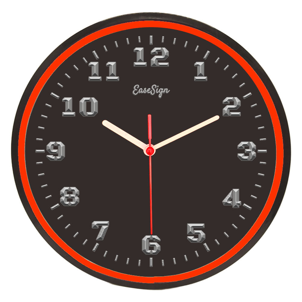 25ck0032 EaseSign Home Decor LED Light Flexible Flex illuminated Neon Wall Clock 7 Colors 10"