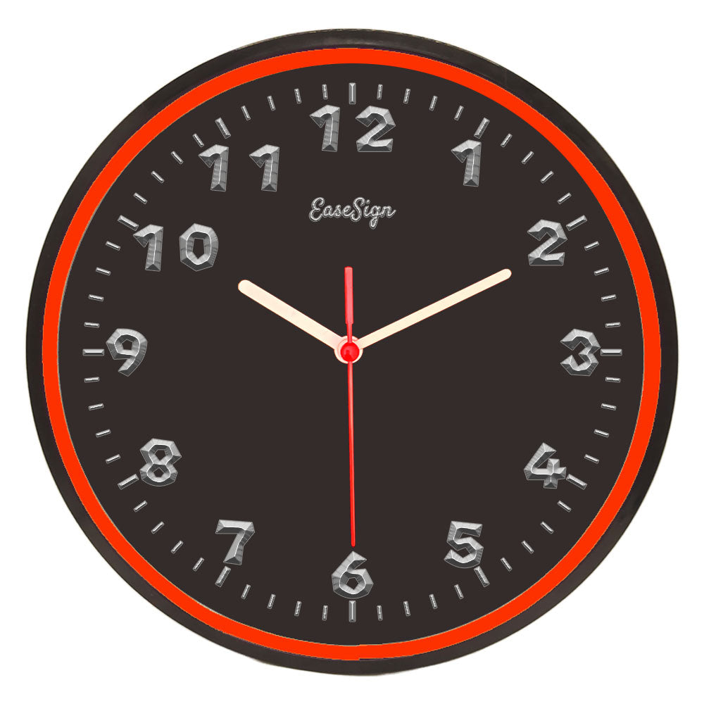 25ck0033 EaseSign Home Decor LED Light Flexible Flex illuminated Neon Wall Clock 7 Colors 10"