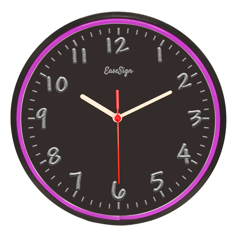 25ck0034 EaseSign Home Decor LED Light Flexible Flex illuminated Neon Wall Clock 7 Colors 10"