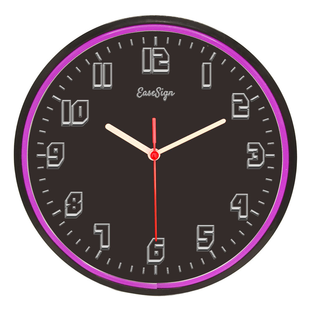 25ck0035 EaseSign Home Decor LED Light Flexible Flex illuminated Neon Wall Clock 7 Colors 10"