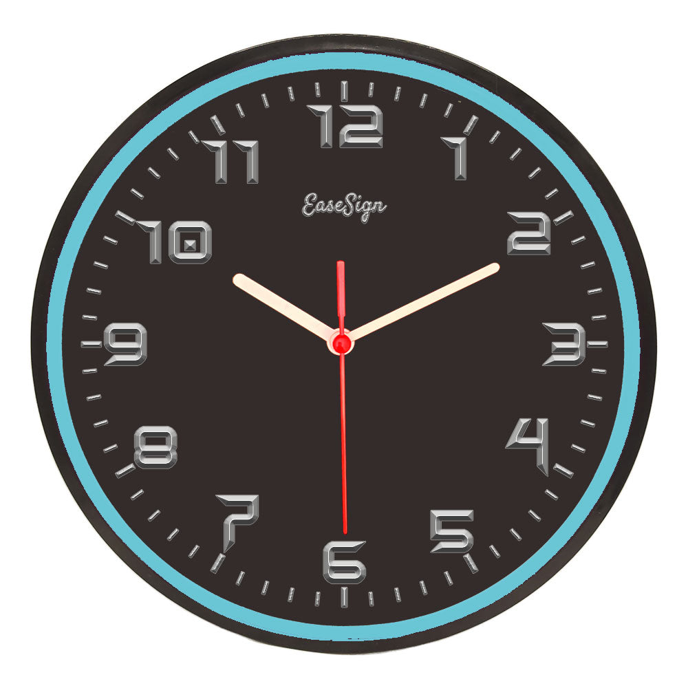 25ck0036 EaseSign Home Decor LED Light Flexible Flex illuminated Neon Wall Clock 7 Colors 10"