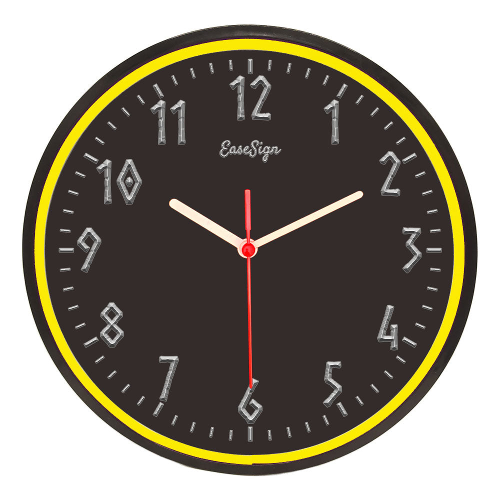 25ck0038 EaseSign Home Decor LED Light Flexible Flex illuminated Neon Wall Clock 7 Colors 10"