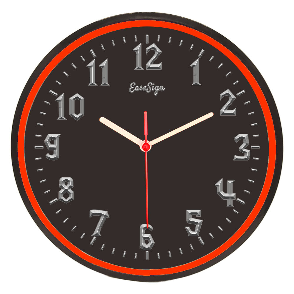 25ck0039 EaseSign Home Decor LED Light Flexible Flex illuminated Neon Wall Clock 7 Colors 10"