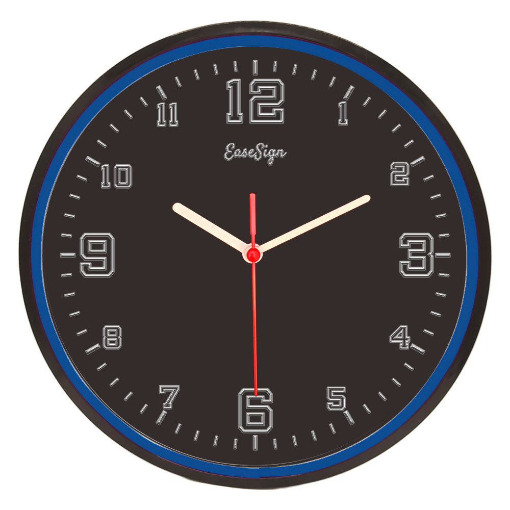 25ck0040 EaseSign Home Decor LED Light Flexible Flex illuminated Neon Wall Clock 7 Colors 10"