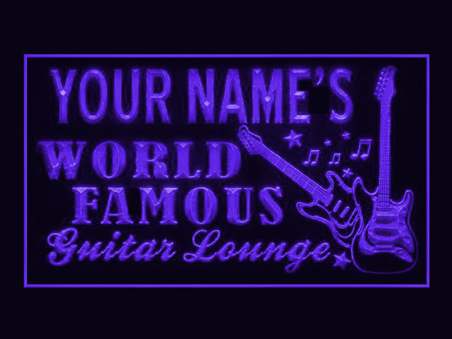270047 Guitar Lounge Music Home Decor Open Display illuminated Night Light Personalized Custom Neon Sign 16 Color By Remote