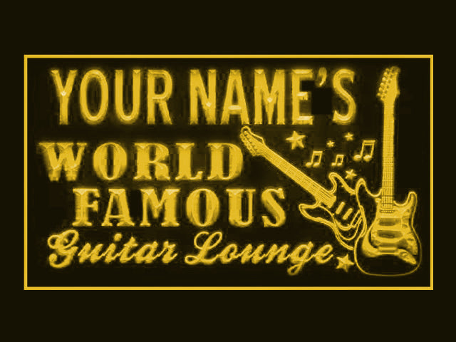 270047 Guitar Lounge Music Home Decor Open Display illuminated Night Light Personalized Custom Neon Sign 16 Color By Remote