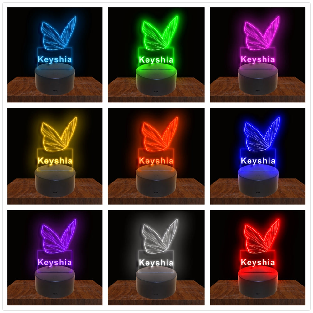 275018 Butterfly Personalized Custom Neon Sign Night Light Home Decor Bedroom Child Baby Room Display 16 Color By Remote