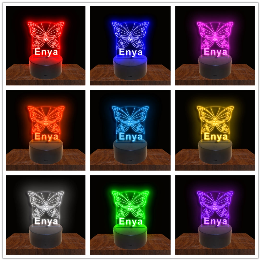 275019 Butterfly Personalized Custom Neon Sign Night Light Home Decor Bedroom Child Baby Room Display 16 Color By Remote