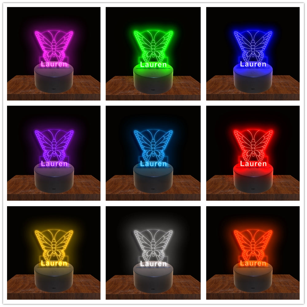 275021 Butterfly Personalized Custom Neon Sign Night Light Home Decor Bedroom Child Baby Room Display 16 Color By Remote