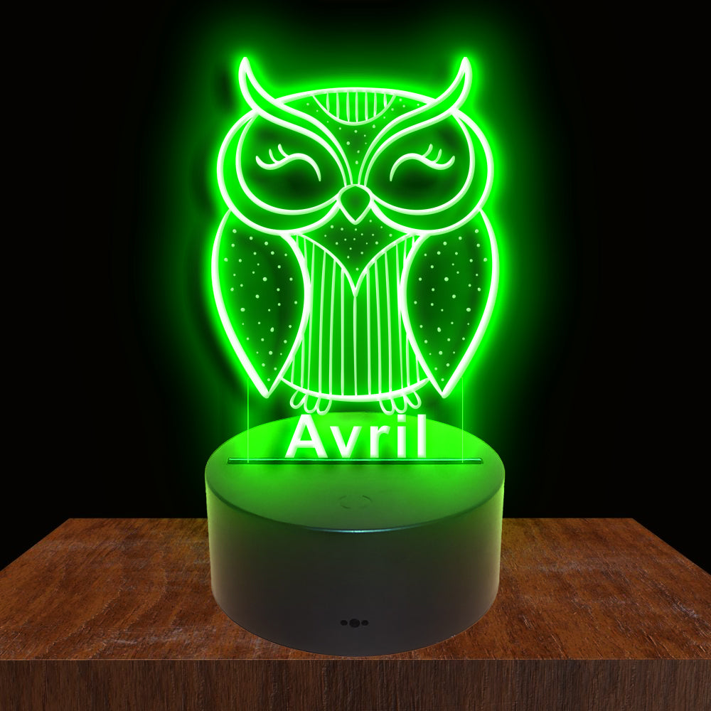 275023 Owl Personalized Custom Neon Sign Night Light Home Decor Bedroom Child Baby Room Display 16 Color By Remote