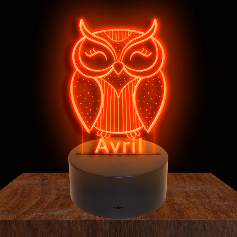 275023 Owl Personalized Custom Neon Sign Night Light Home Decor Bedroom Child Baby Room Display 16 Color By Remote