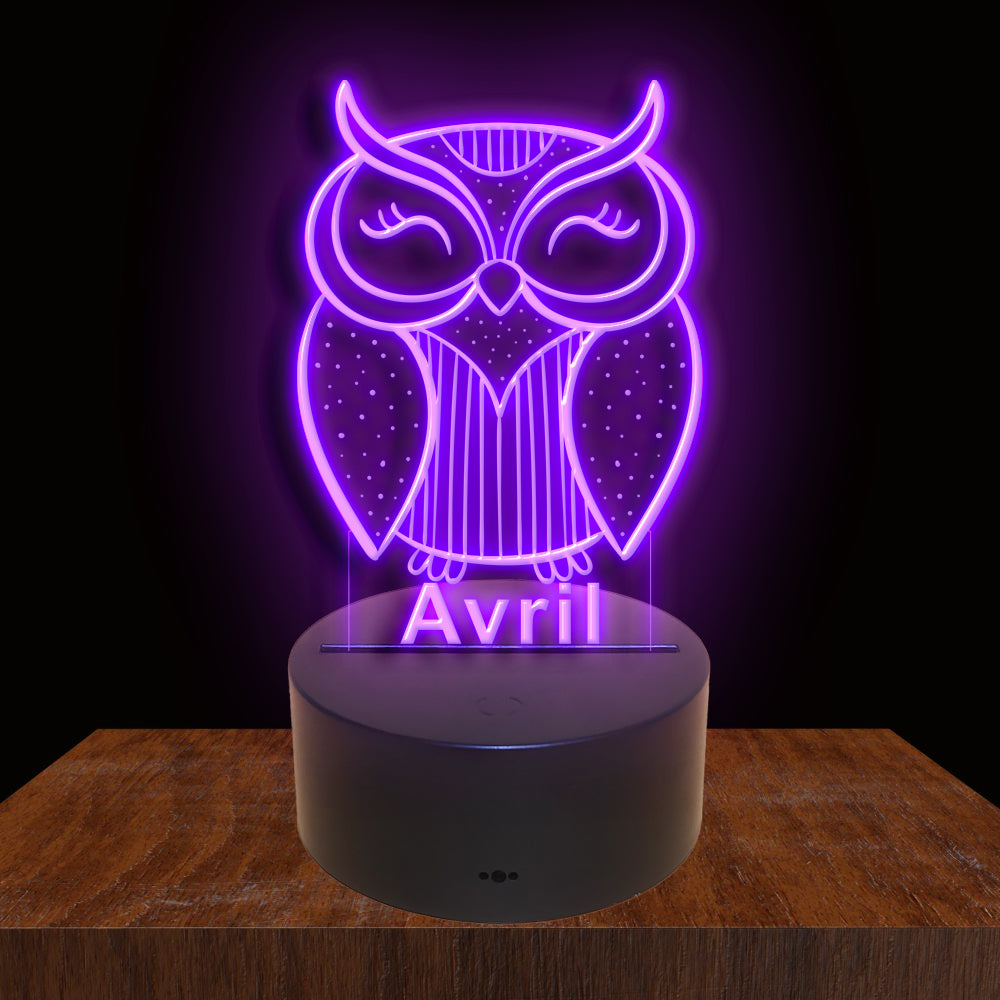 275023 Owl Personalized Custom Neon Sign Night Light Home Decor Bedroom Child Baby Room Display 16 Color By Remote
