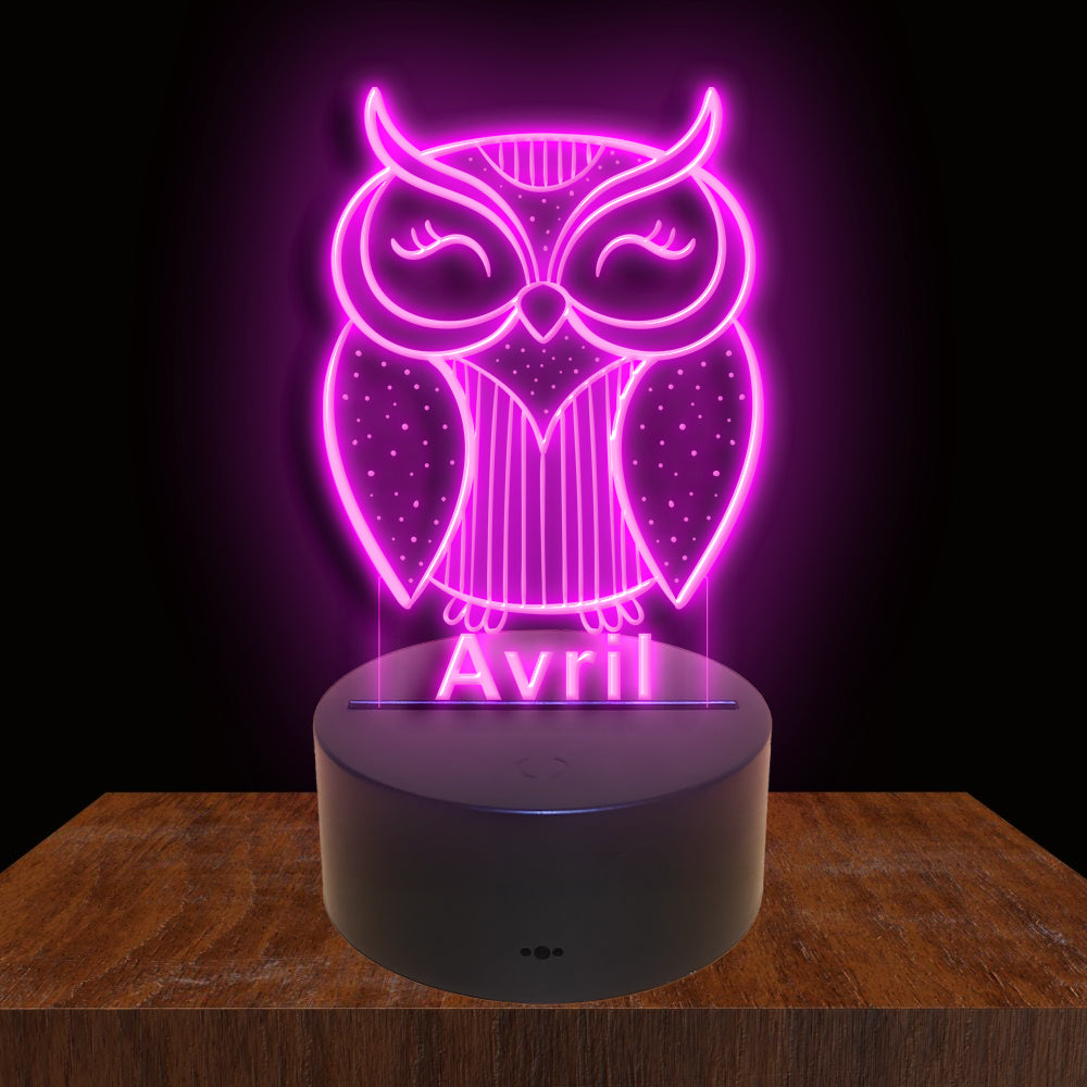 275023 Owl Personalized Custom Neon Sign Night Light Home Decor Bedroom Child Baby Room Display 16 Color By Remote