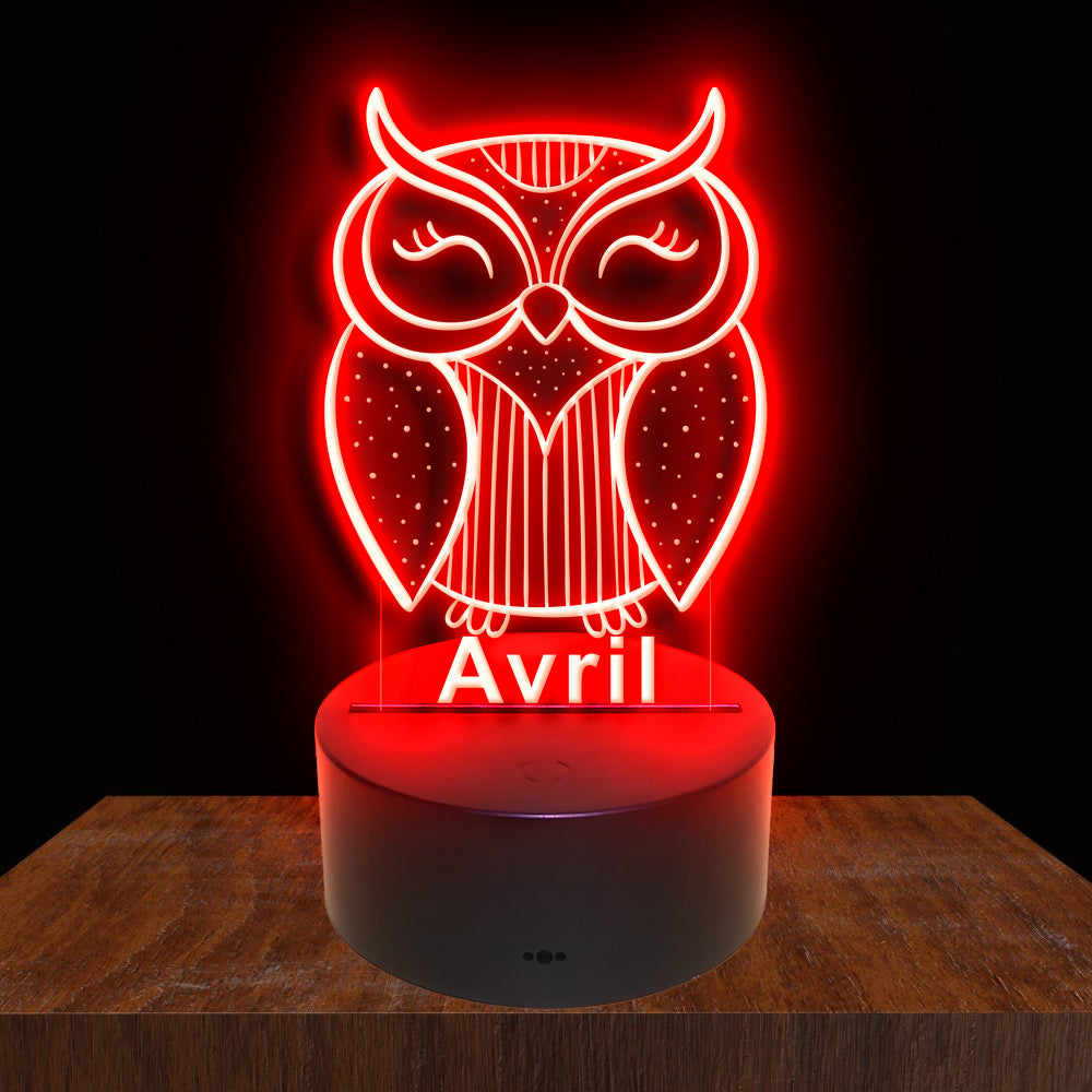 275023 Owl Personalized Custom Neon Sign Night Light Home Decor Bedroom Child Baby Room Display 16 Color By Remote