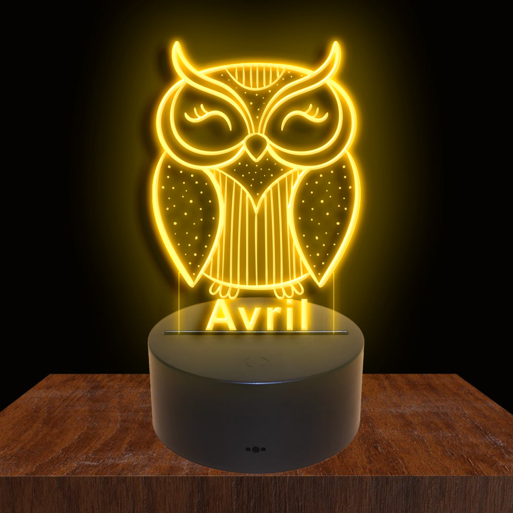 275023 Owl Personalized Custom Neon Sign Night Light Home Decor Bedroom Child Baby Room Display 16 Color By Remote