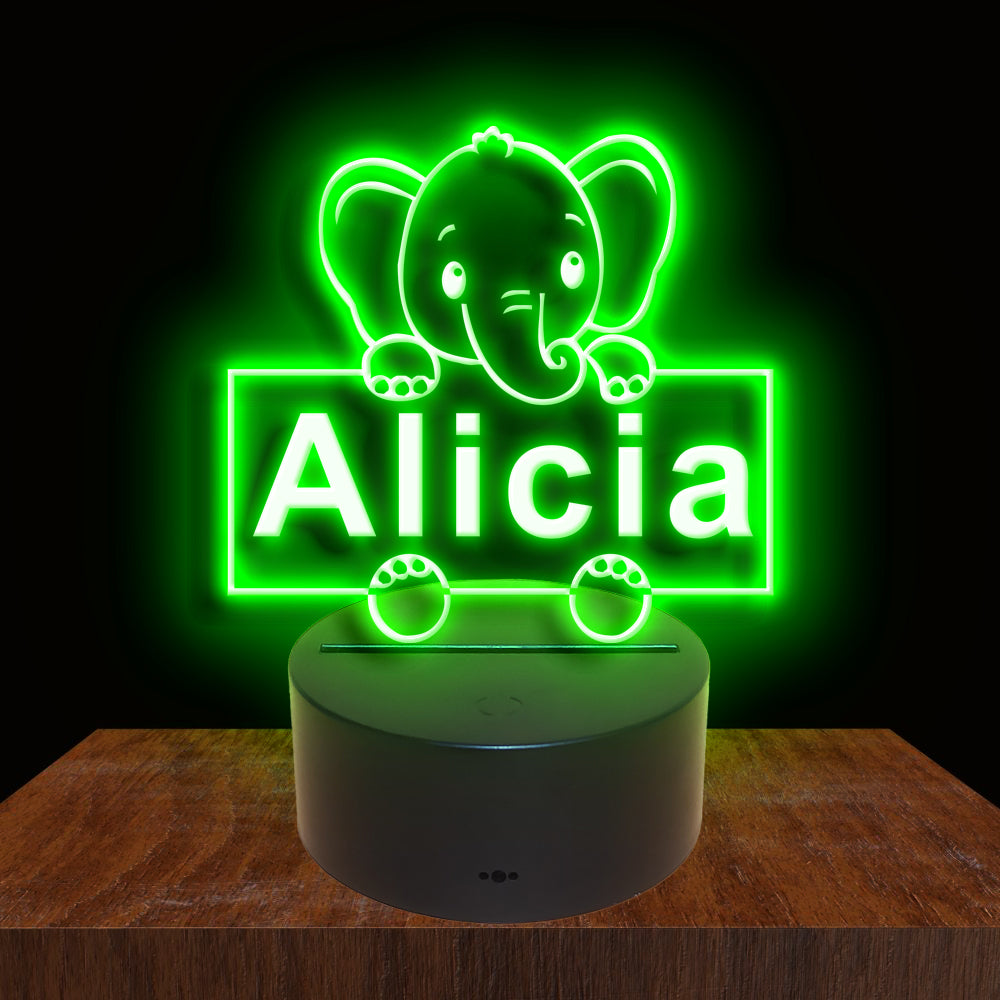 275042 Elephant Personalized Custom Neon Sign Night Light Home Decor Bedroom Child Display 16 Color By Remote