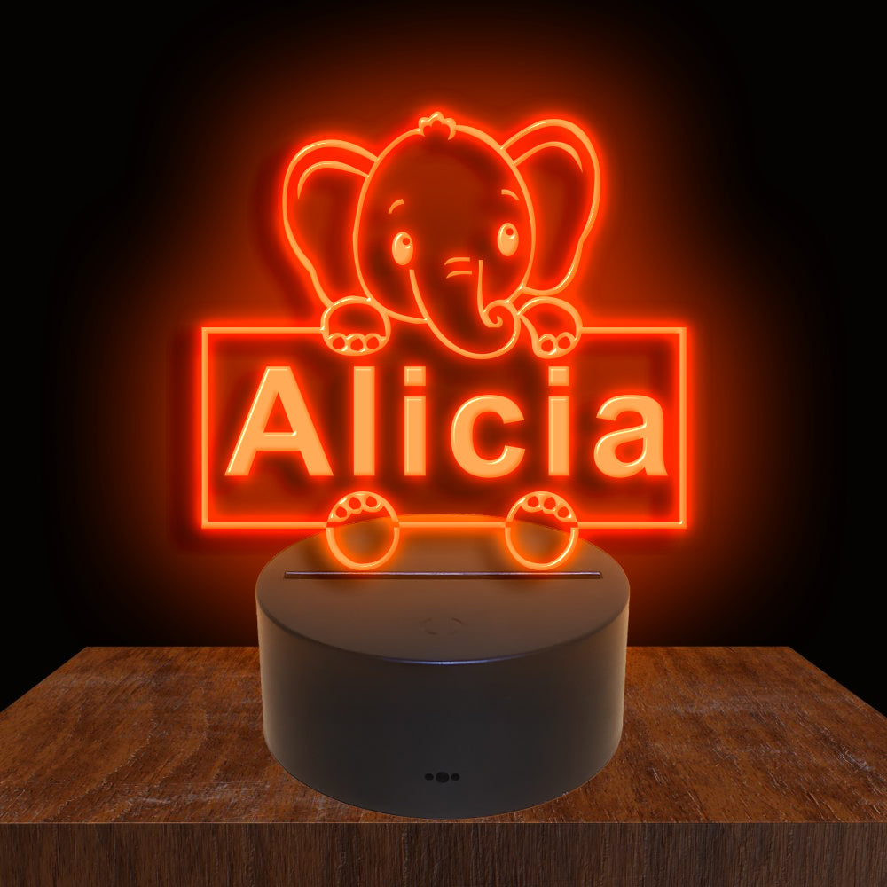 275042 Elephant Personalized Custom Neon Sign Night Light Home Decor Bedroom Child Display 16 Color By Remote