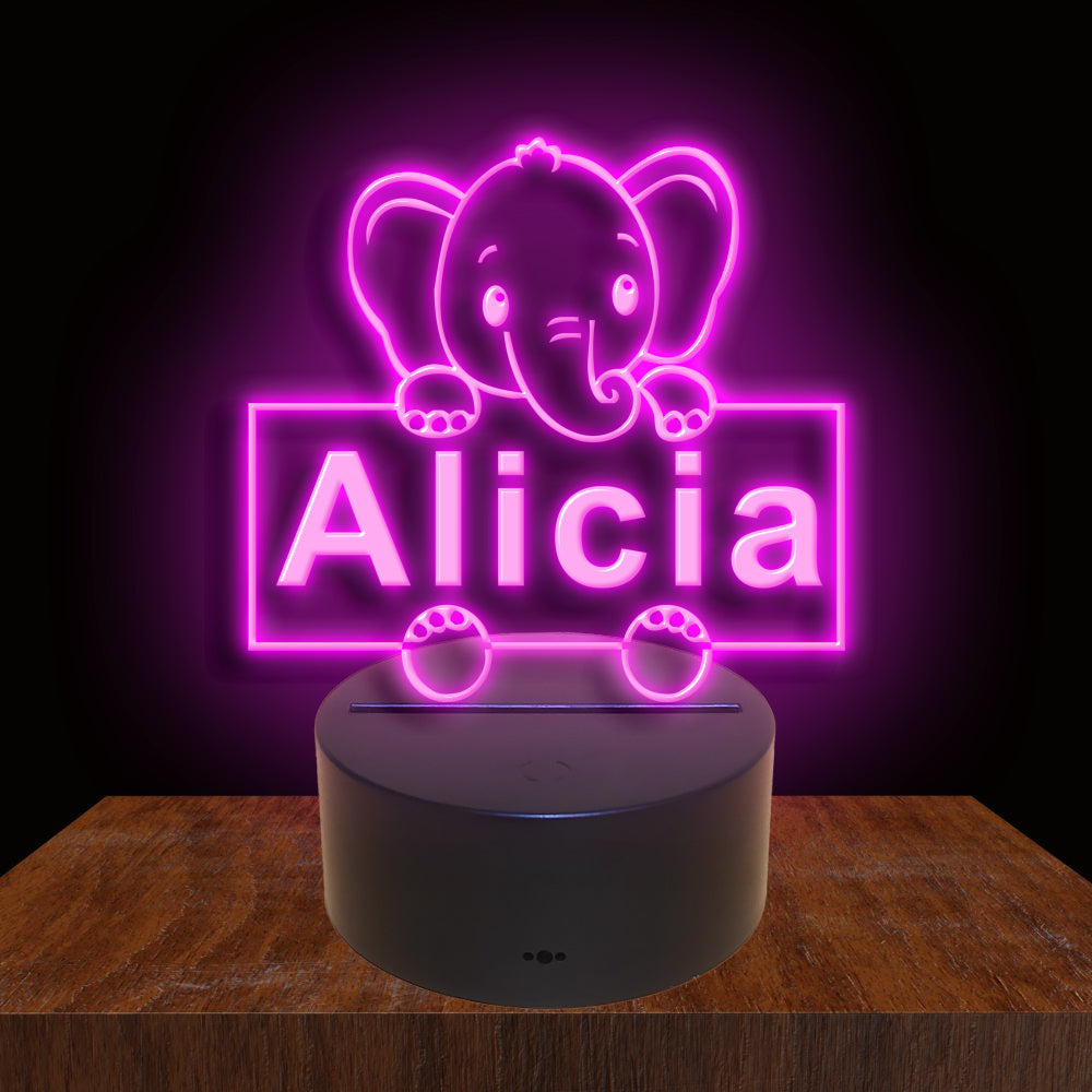 275042 Elephant Personalized Custom Neon Sign Night Light Home Decor Bedroom Child Display 16 Color By Remote