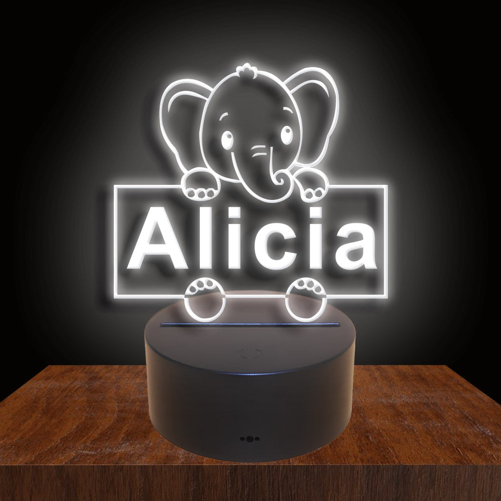 275042 Elephant Personalized Custom Neon Sign Night Light Home Decor Bedroom Child Display 16 Color By Remote