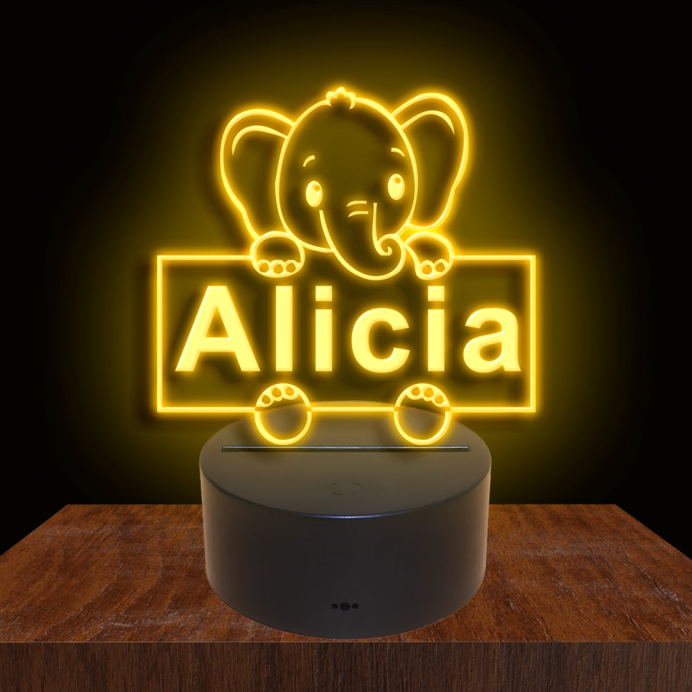 275042 Elephant Personalized Custom Neon Sign Night Light Home Decor Bedroom Child Display 16 Color By Remote