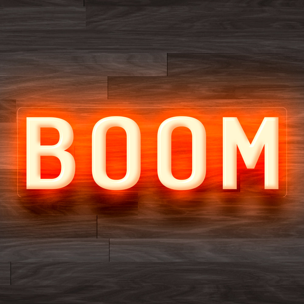 8X0024 BOOM Game Room Man Cave Decor Display Flexible illuminated Custom Neon Sign