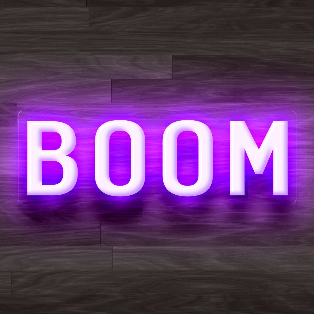 8X0024 BOOM Game Room Man Cave Decor Display Flexible illuminated Custom Neon Sign