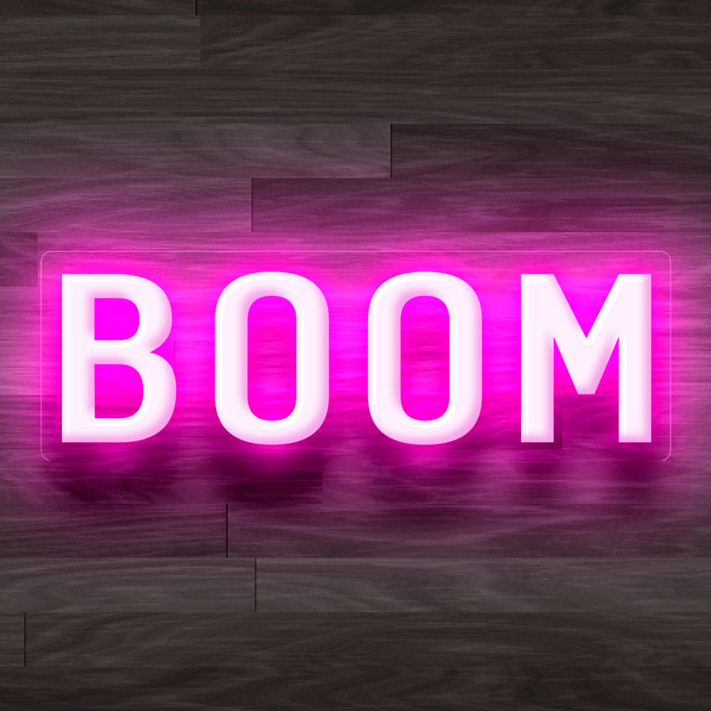 8X0024 BOOM Game Room Man Cave Decor Display Flexible illuminated Custom Neon Sign