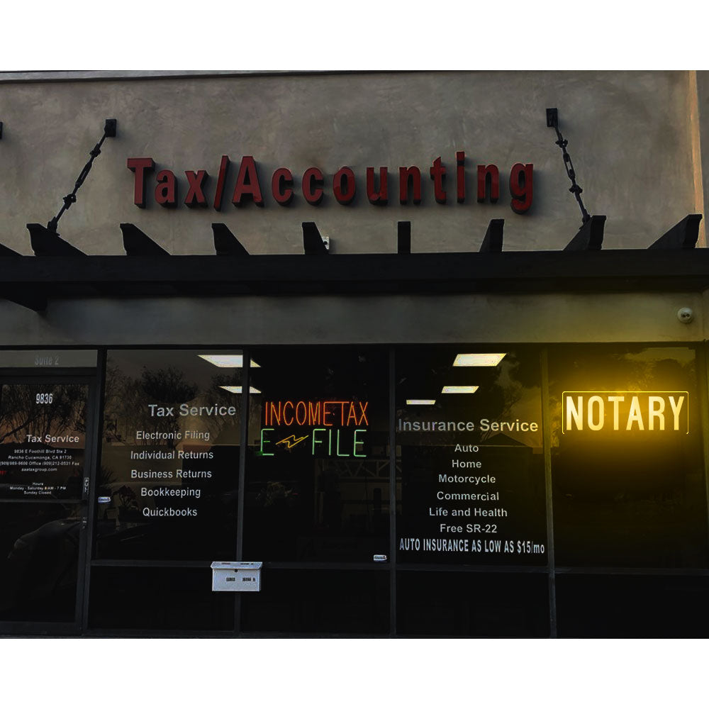 8X0027 Notary Public Office Decor Display Flexible illuminated Custom Neon Sign