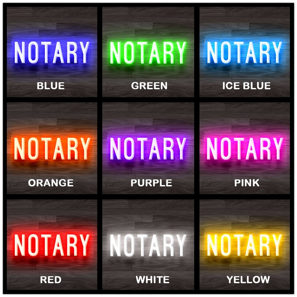 8X0027 Notary Public Office Decor Display Flexible illuminated Custom Neon Sign