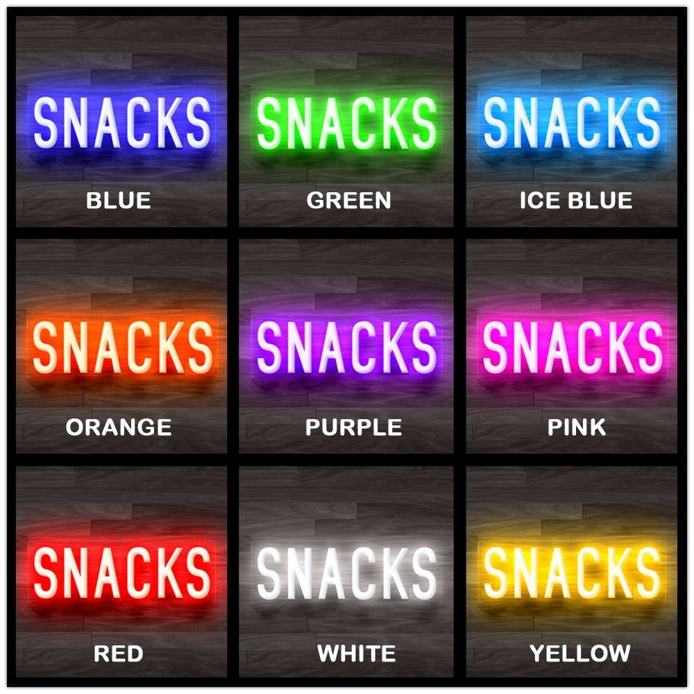 8X0049 Snacks Cafe Food Restaurant Open Decor Display Flexible illuminated Custom Neon Sign