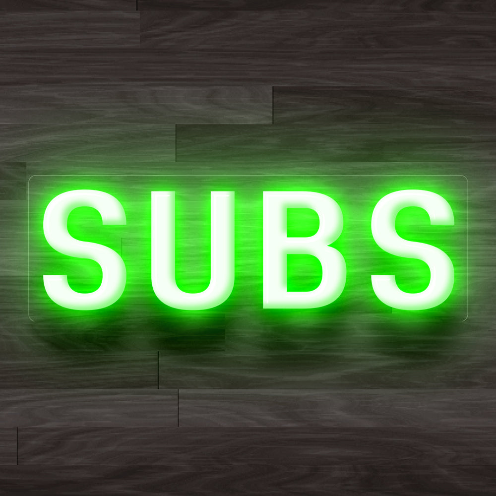 8X0050 Subs Shop Cafe Food Open Decor Display Flexible illuminated Custom Neon Sign