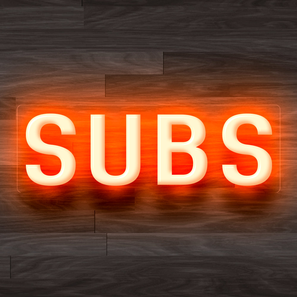 8X0050 Subs Shop Cafe Food Open Decor Display Flexible illuminated Custom Neon Sign