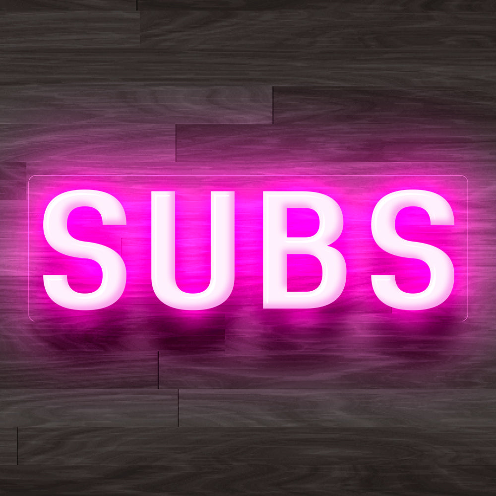 8X0050 Subs Shop Cafe Food Open Decor Display Flexible illuminated Custom Neon Sign