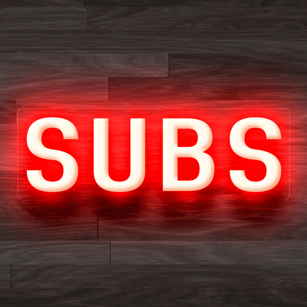 8X0050 Subs Shop Cafe Food Open Decor Display Flexible illuminated Custom Neon Sign