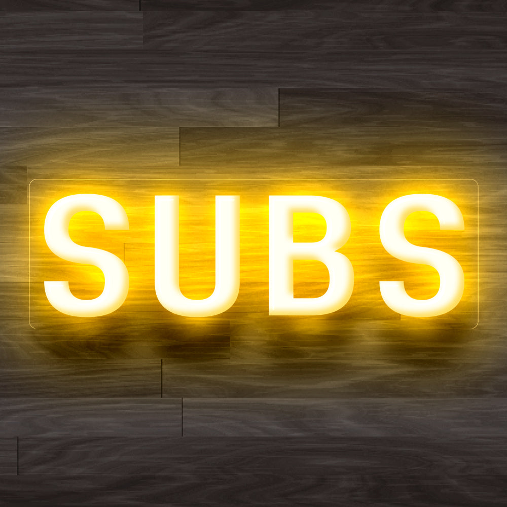 8X0050 Subs Shop Cafe Food Open Decor Display Flexible illuminated Custom Neon Sign