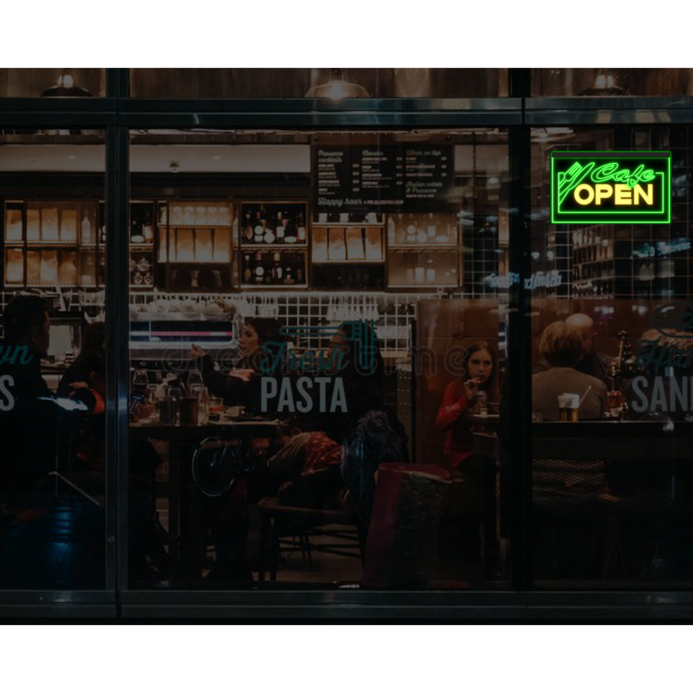 DC110006 Cafe Open Restaurant Coffee Bar Home Decor Display illuminated Night Light Neon Sign Dual Color