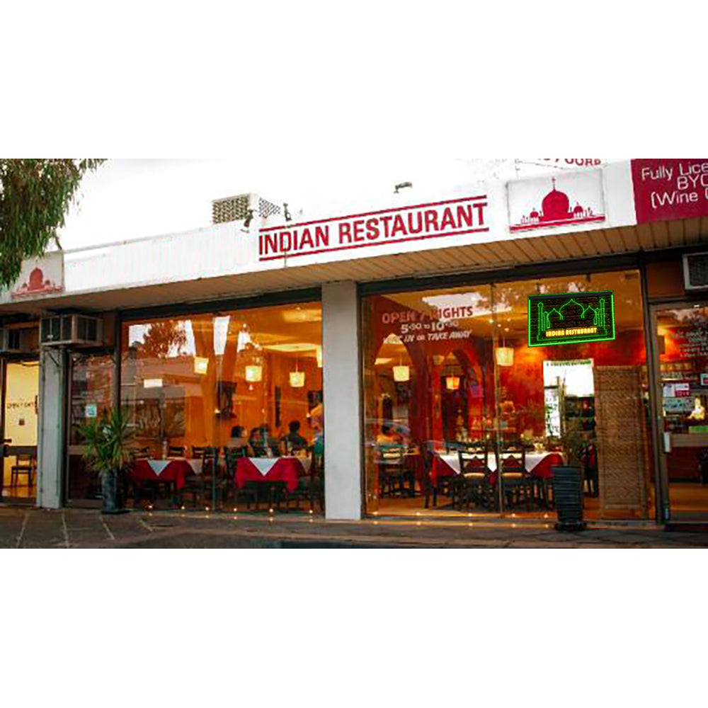 DC110011 Indian Restaurant Cafe Open Home Decor Display illuminated Night Light Neon Sign Dual Color