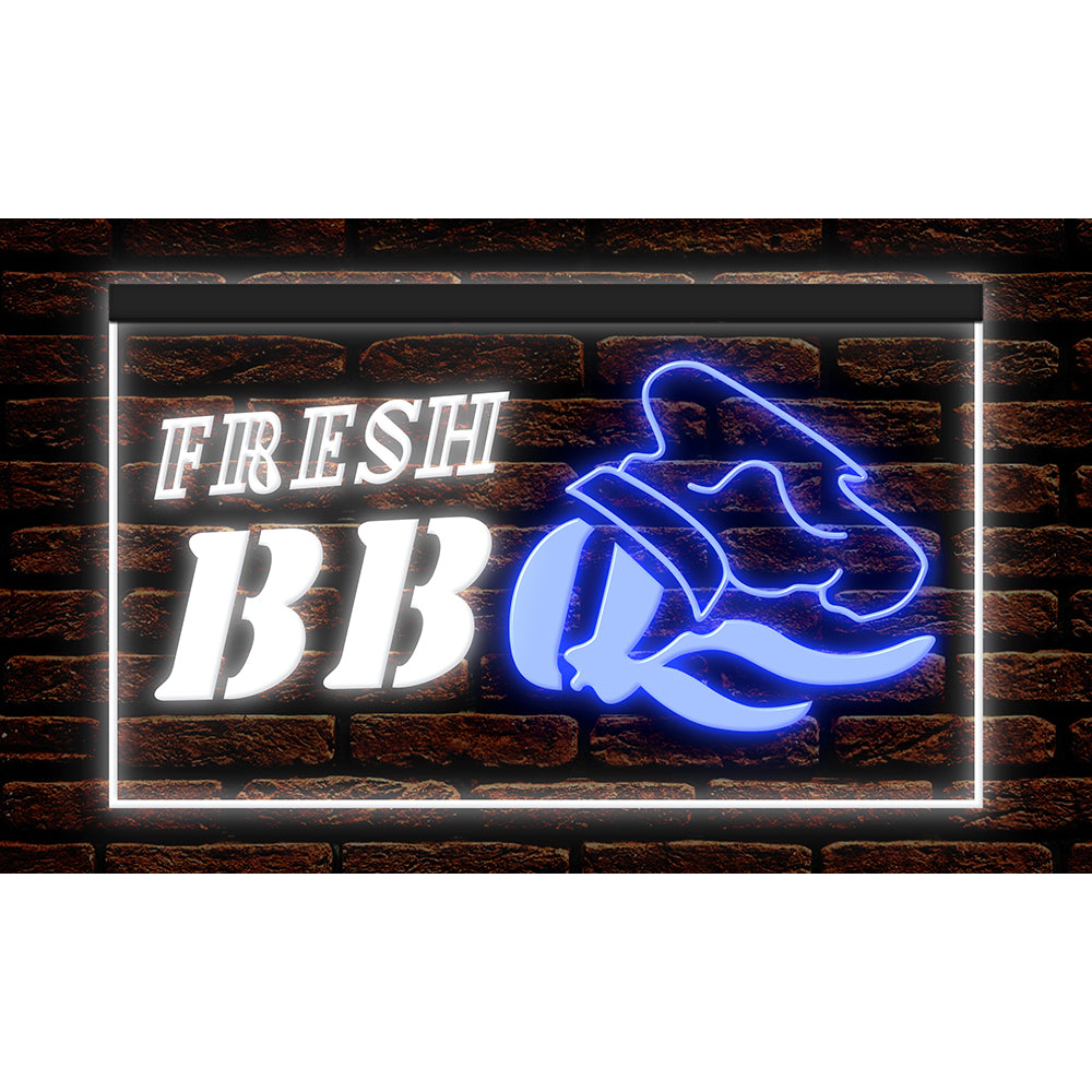 DC110025 Fresh BBQ Bar Grill Cafe Restaurant Open Home Decor Display illuminated Night Light Neon Sign Dual Color