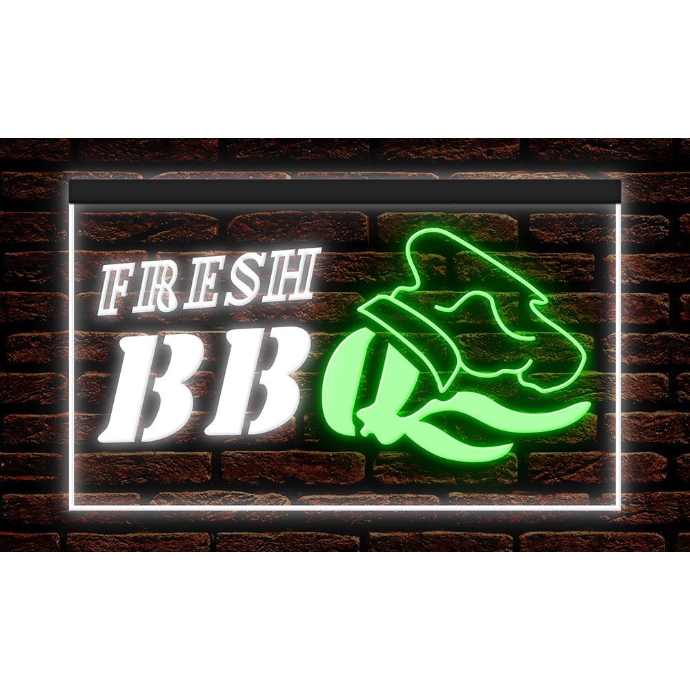 DC110025 Fresh BBQ Bar Grill Cafe Restaurant Open Home Decor Display illuminated Night Light Neon Sign Dual Color