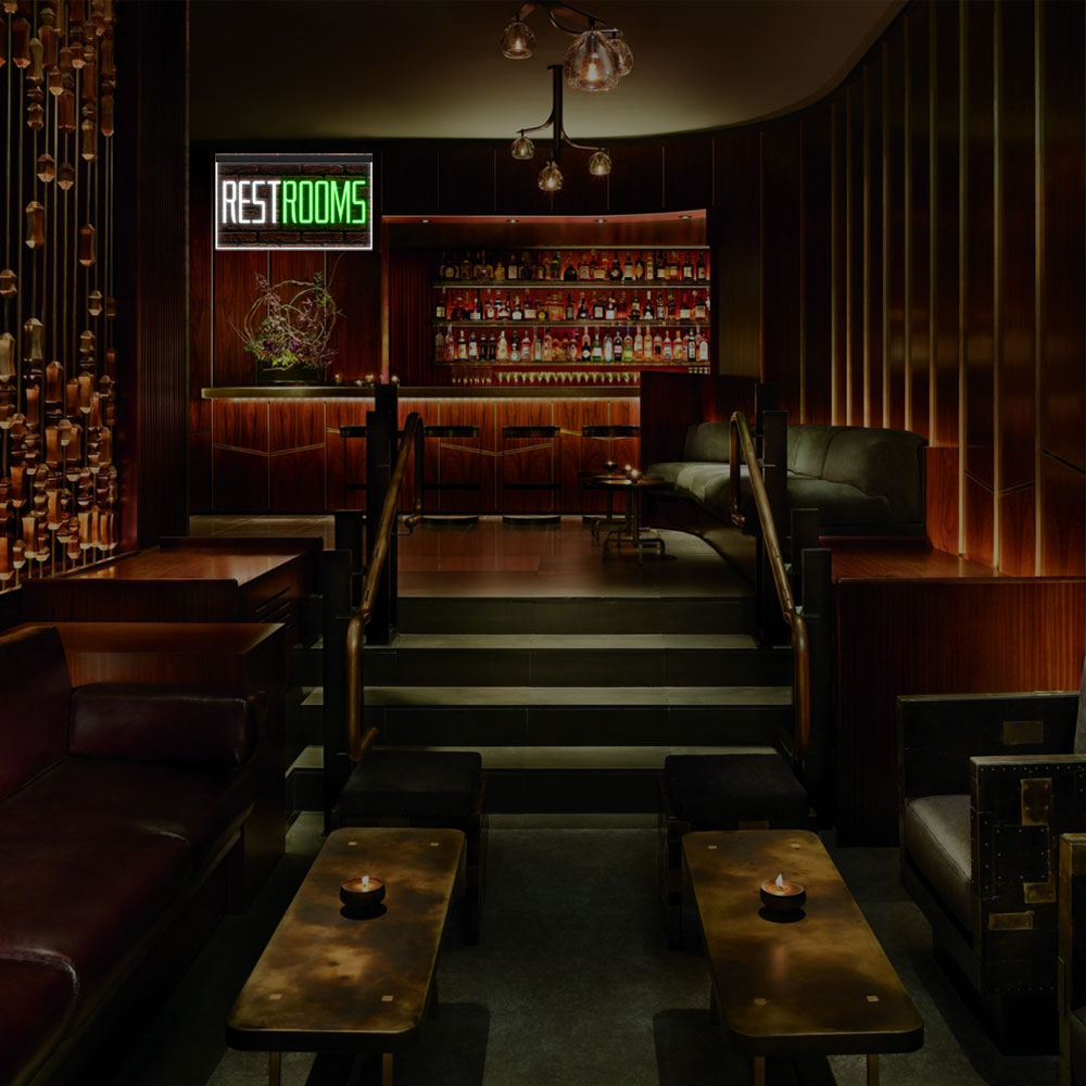 DC120015 Toilet Restrooms Washroom Lounge Bathroom Home Decor Display illuminated Night Light Neon Sign Dual Color