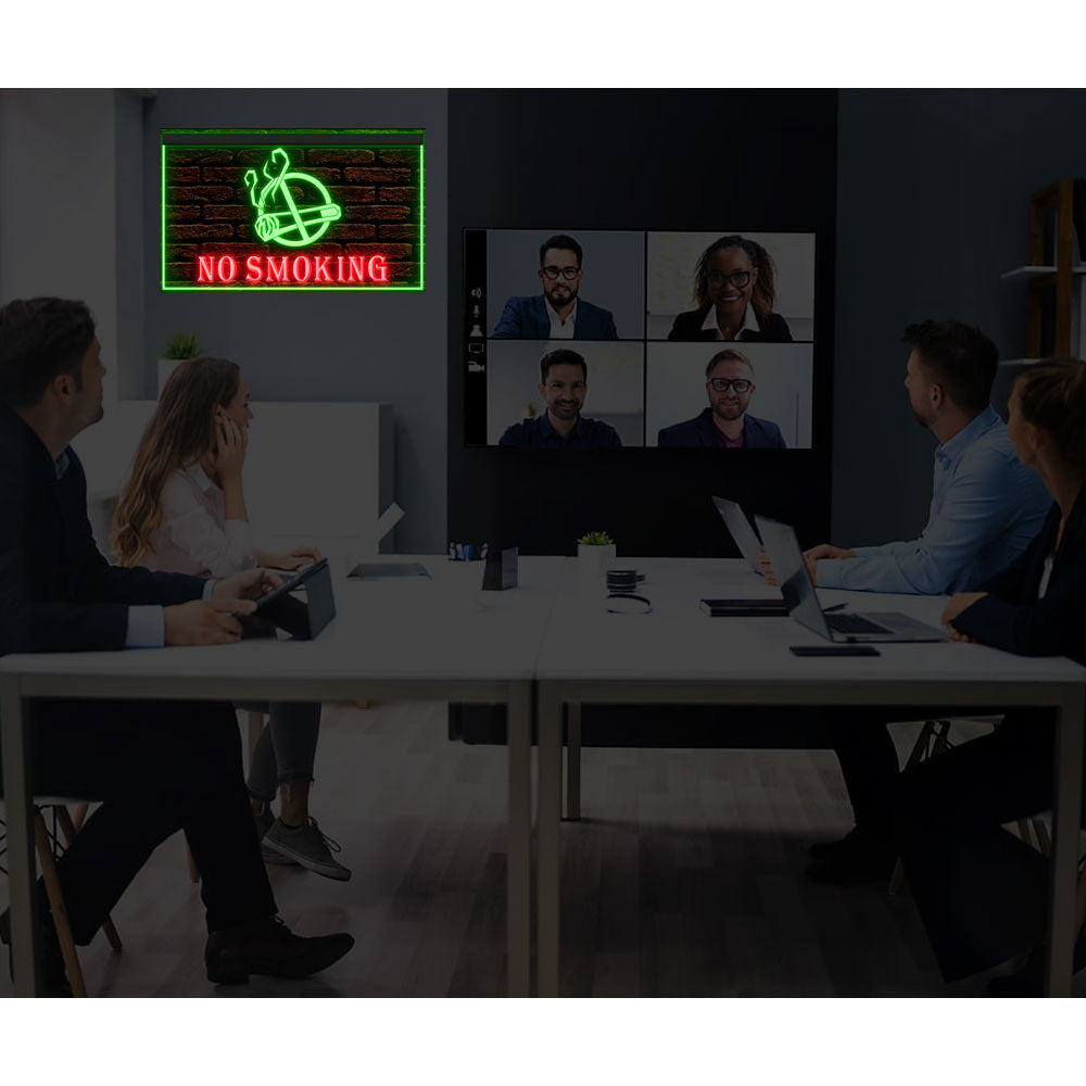 DC120016 No Smoking Area Cigarette Prohibition Caution Home Decor Display illuminated Night Light Neon Sign Dual Color