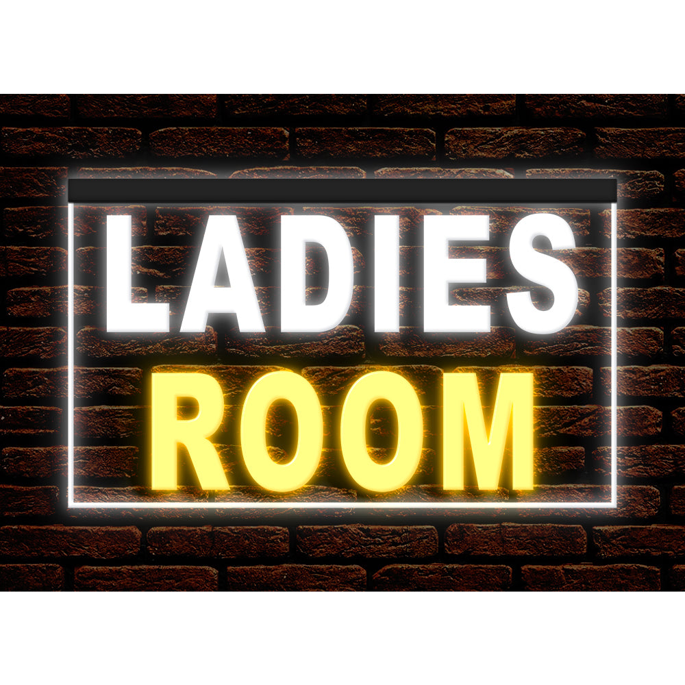 DC120056 Ladies Room Washroom Toilet Bathroom Home Decor Display illuminated Night Light Neon Sign Dual Color