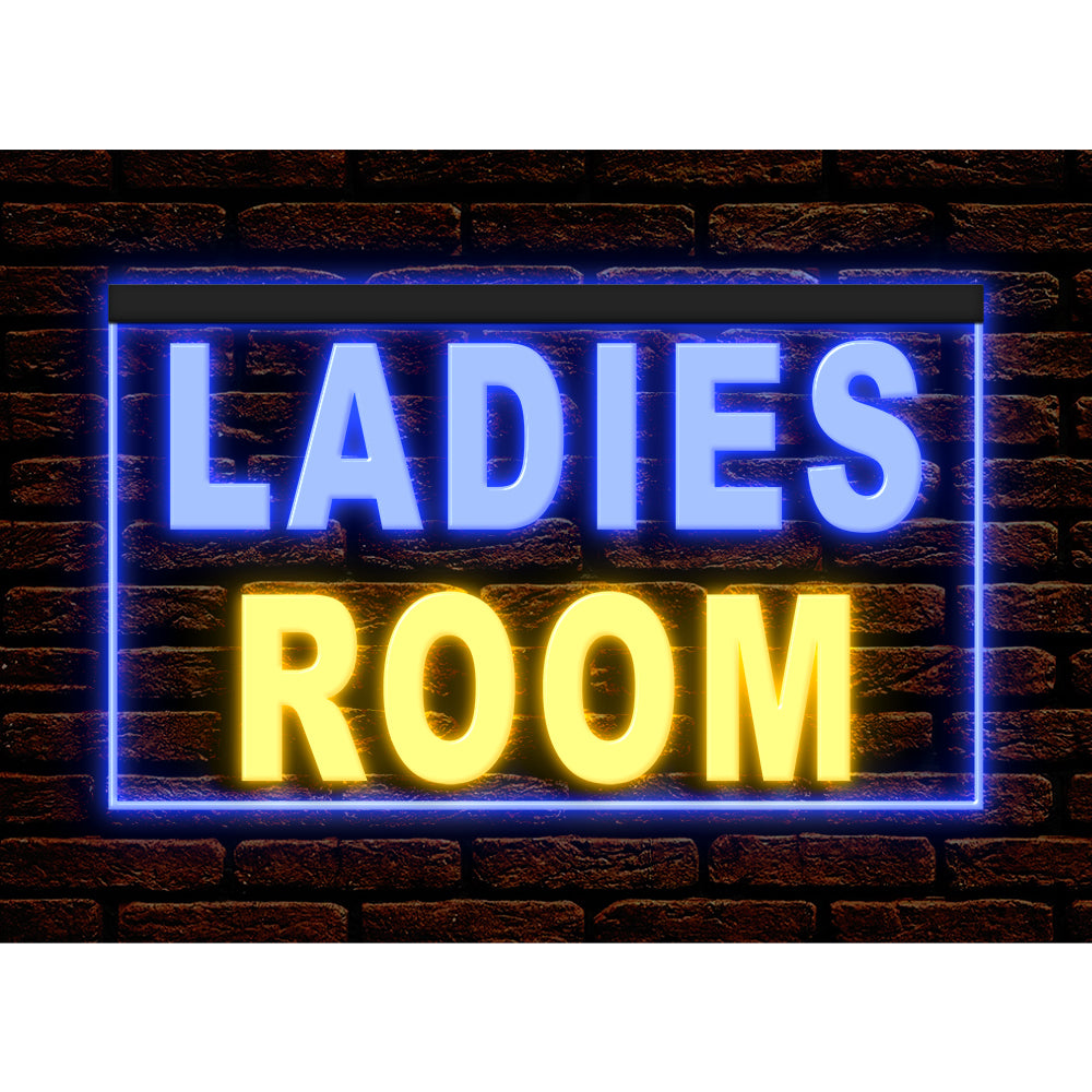 DC120056 Ladies Room Washroom Toilet Bathroom Home Decor Display illuminated Night Light Neon Sign Dual Color