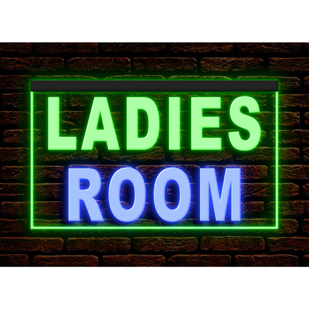 DC120056 Ladies Room Washroom Toilet Bathroom Home Decor Display illuminated Night Light Neon Sign Dual Color