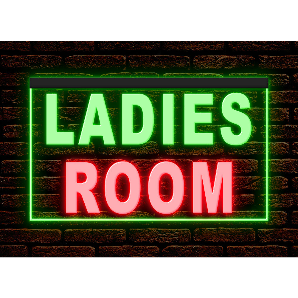 DC120056 Ladies Room Washroom Toilet Bathroom Home Decor Display illuminated Night Light Neon Sign Dual Color