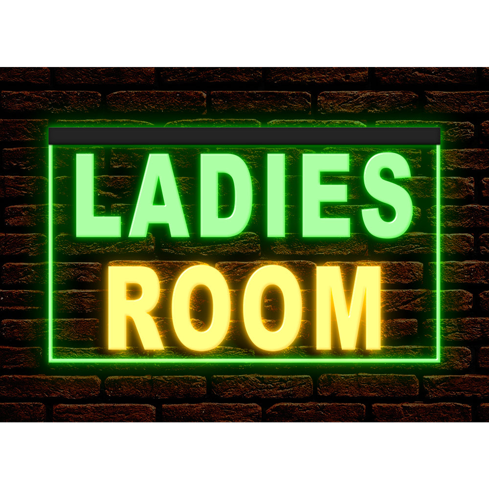 DC120056 Ladies Room Washroom Toilet Bathroom Home Decor Display illuminated Night Light Neon Sign Dual Color