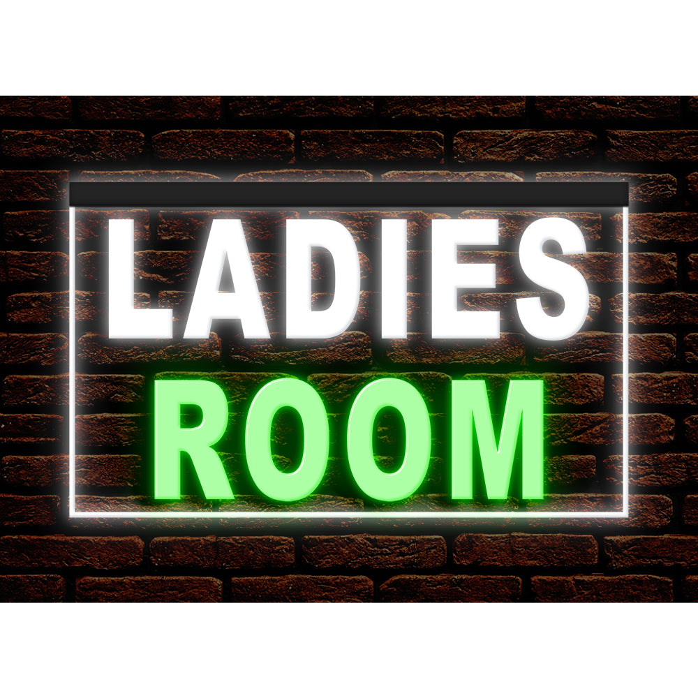 DC120056 Ladies Room Washroom Toilet Bathroom Home Decor Display illuminated Night Light Neon Sign Dual Color