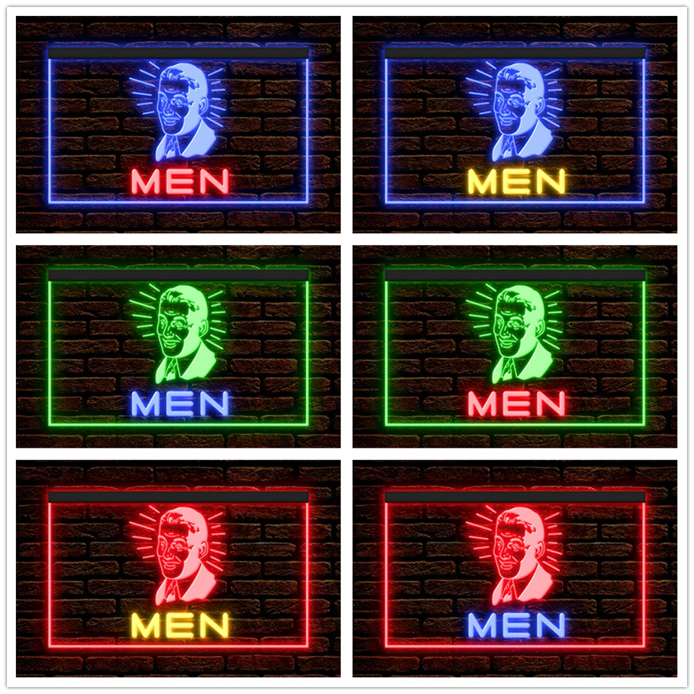 DC120105 Gentle Men Fitting Room Toilets Restroom Home Decor Display illuminated Night Light Neon Sign Dual Color